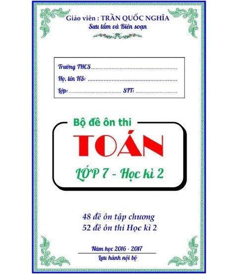 100 đề ôn thi toán lớp 7 học kỳ 2